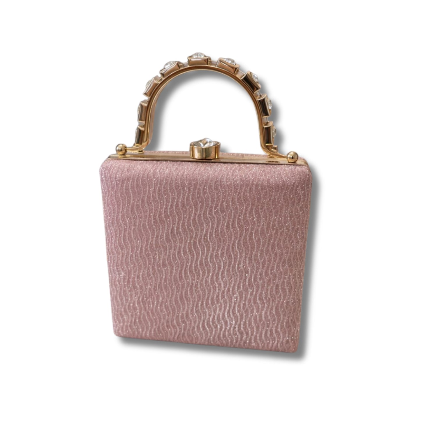 Glitter Evening Box Clutch Bags for Women | Crystal Top Handle Party Purses with Jeweled Frame | Luxury Wedding & Bridal Handbags
