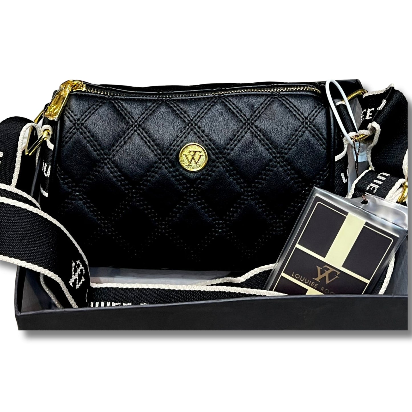 Top Quality Black Quilted Leather Crossbody Bag