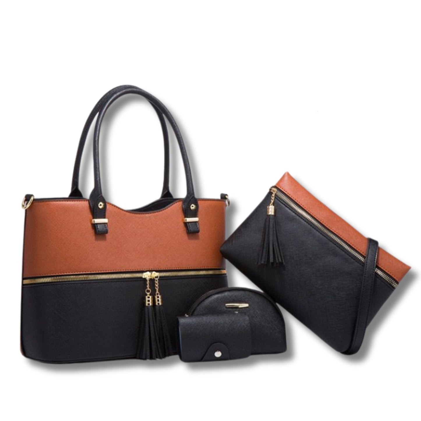 Stylish 4-Piece Handbag Sets for Women | Elegant Leather Tote Bags with Matching Accessories