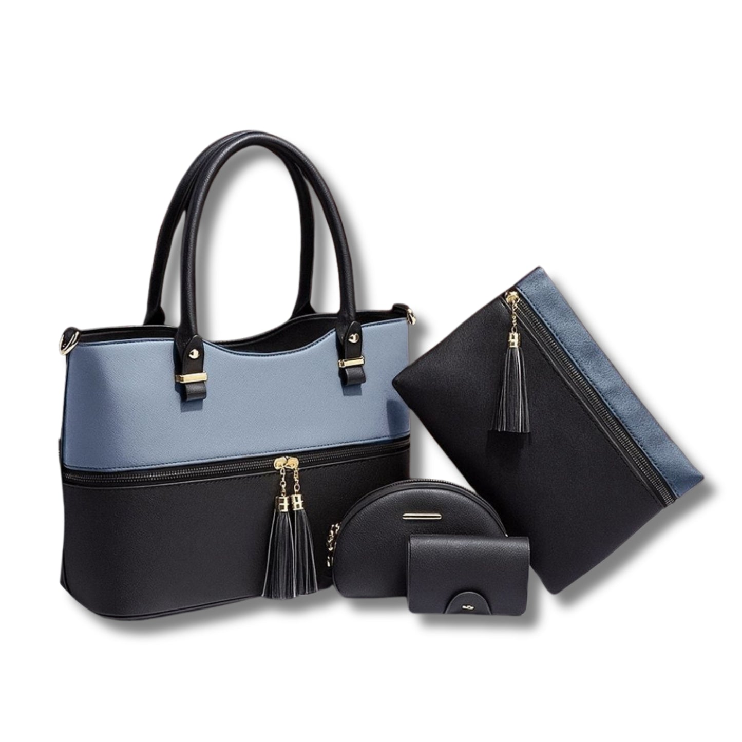 Stylish 4-Piece Handbag Sets for Women | Elegant Leather Tote Bags with Matching Accessories