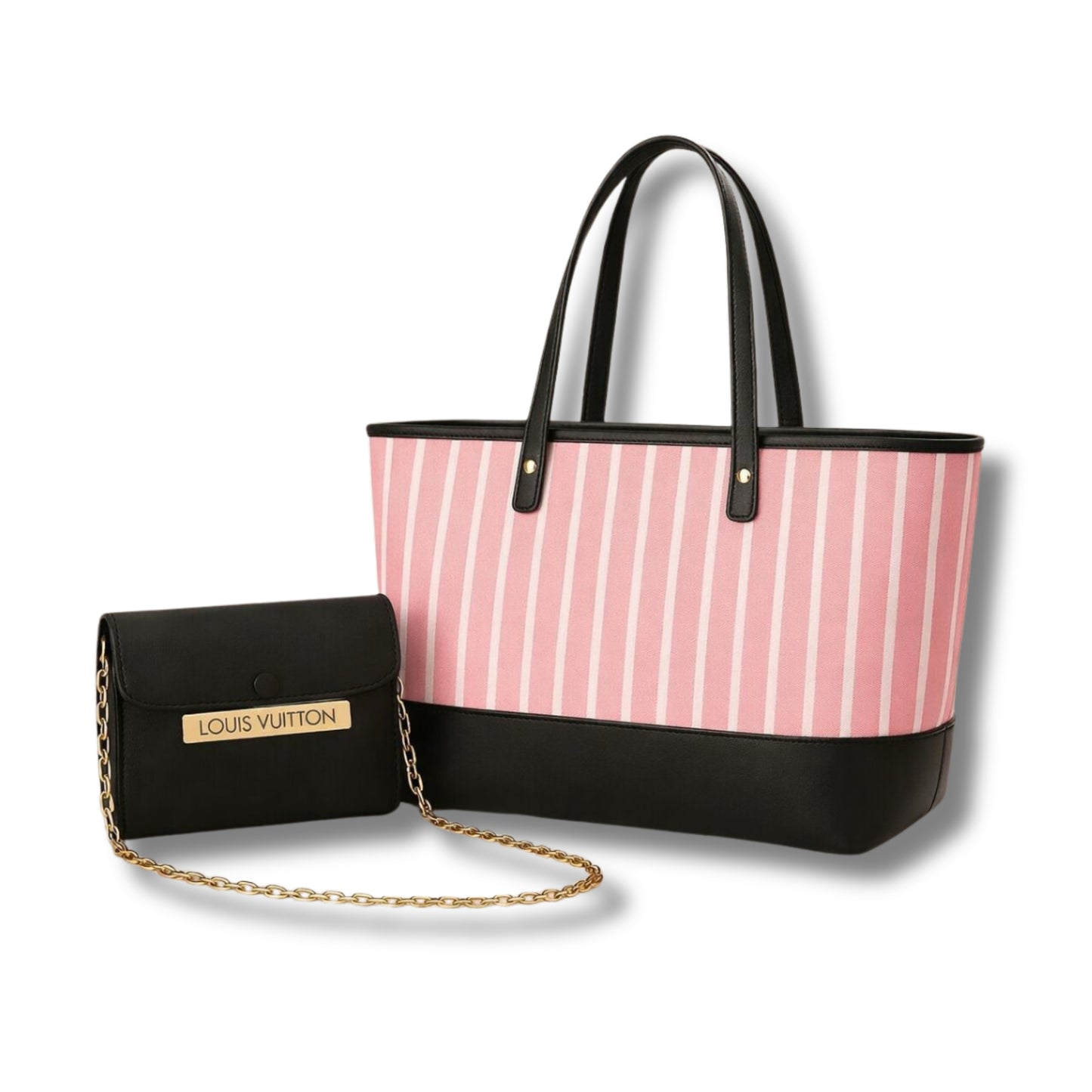Stylish Tote Bag With Matching Pouch - Geometric & Floral Designs